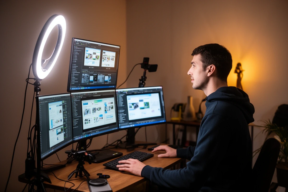 Live-Webinar Trainer vor Kamera